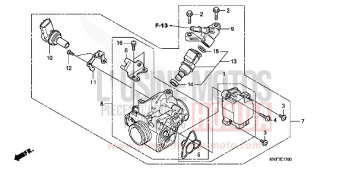THROTTLE BODY CBF125MA de 2010